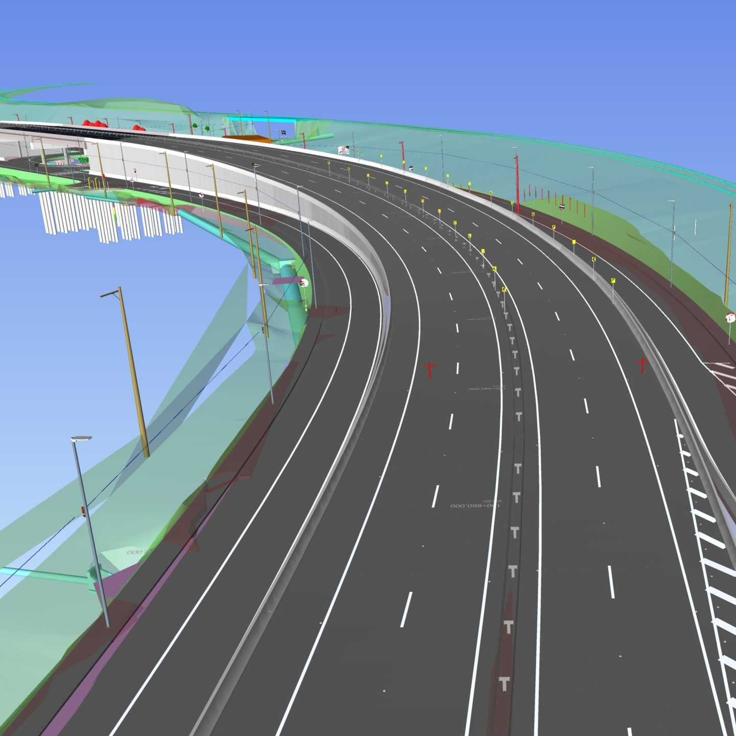 Modelo BIM de projeto de infraestrutura