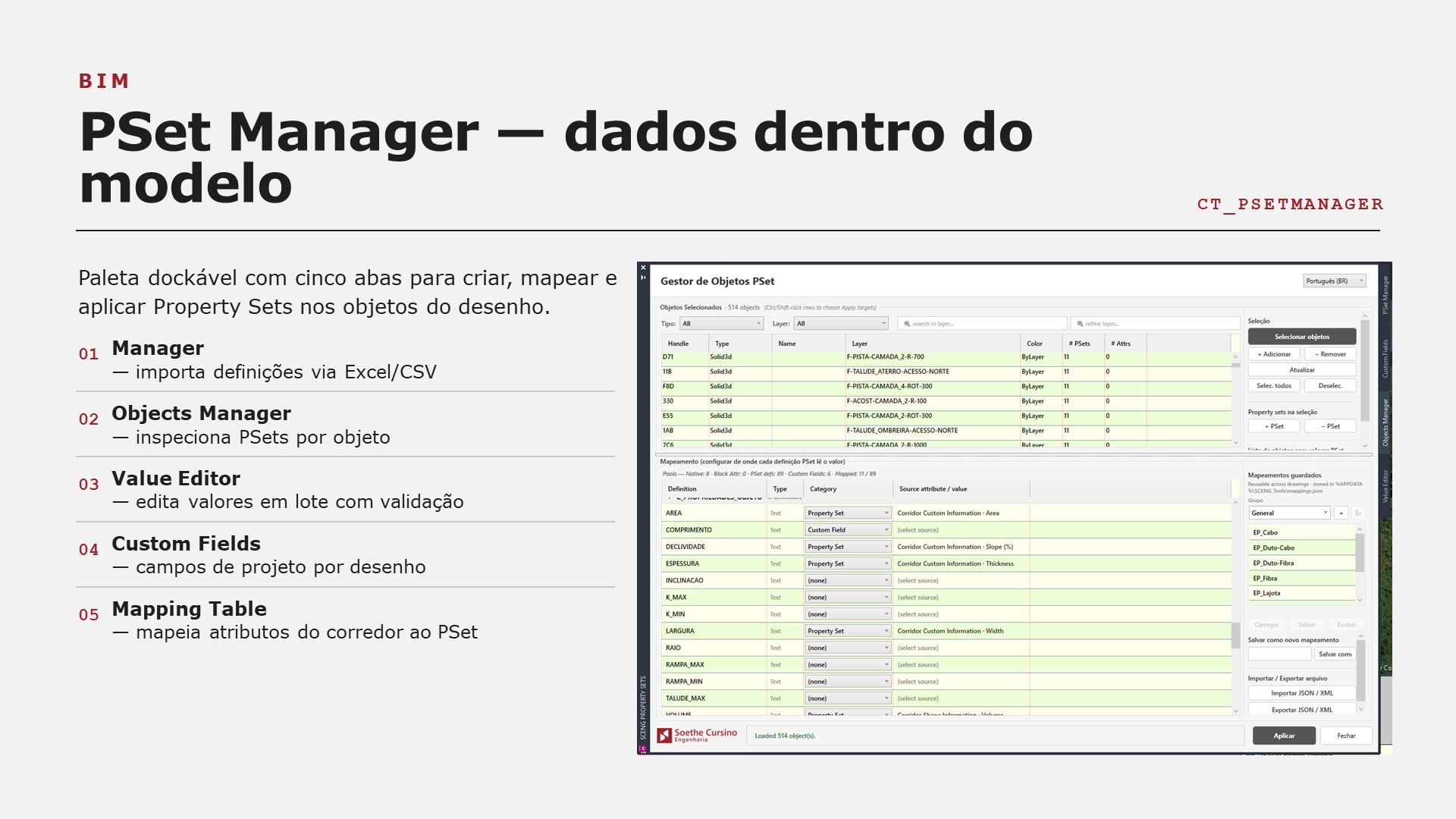 SCENG Manager (PSet / IFC 4.3)